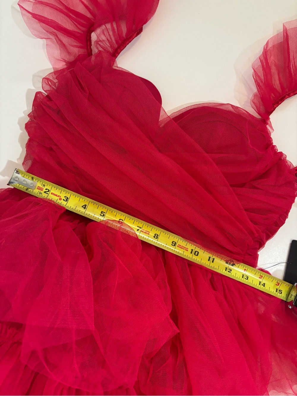 Lulus Women’s Fabulous Poise Tulle Tiered Red Maxi Dress Medium Formal New - Picture 14 of 14